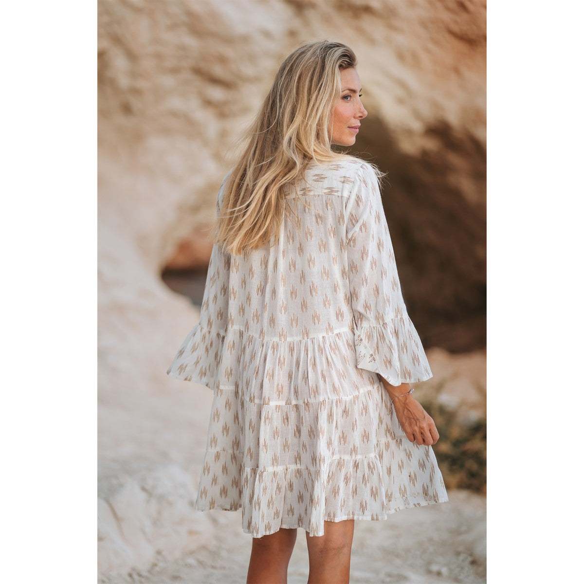 White Printed Mini Dress