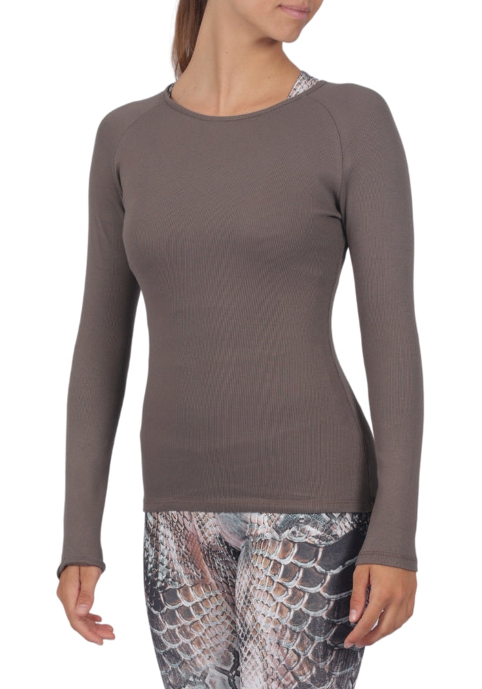 Ribbed Raglan Long Sleeve